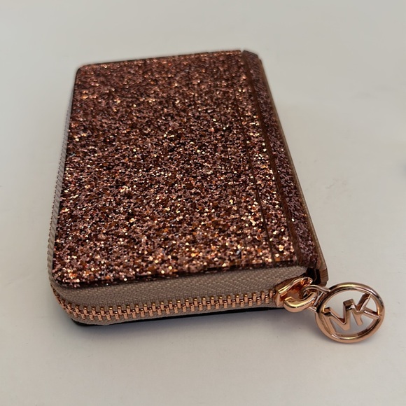 Michael Kors Kara metallic rose gold satchel. comes with card case. NWOT - Picture 7 of 11